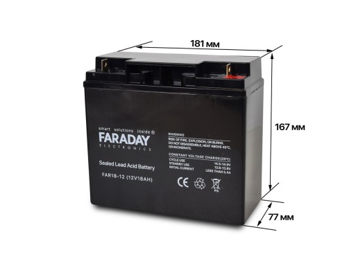 Акумулятор 12В 18 Аг для ДБЖ Faraday Electronics FAR18-12
