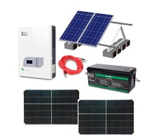 Автономная система бесперебойного питания мощностью 2.4 кВт с LiFePO4 АКБ, солнечными панелями и монтажным набором (балластная система)