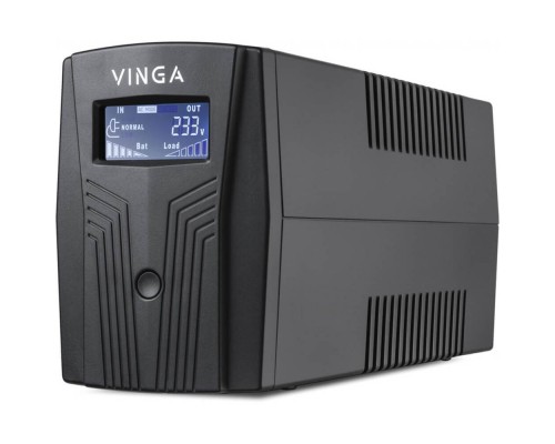 Источник бесперебойного питания Vinga VPC-800PU 800ВА / 480 Вт с LCD-дисплеем с USB в пластиковом корпусе