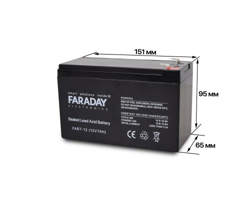 Комплект блок безперебійного живлення Full Energy BBGP-123 + акумулятор 12В 7 Ач для ДБЖ Faraday Electronics FAR7-12