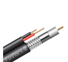 Абонентський коаксіальний кабель FinMark F5967BVcu 2x0.75 POWER зі струмопровідними провідниками (чорний, 305 м)