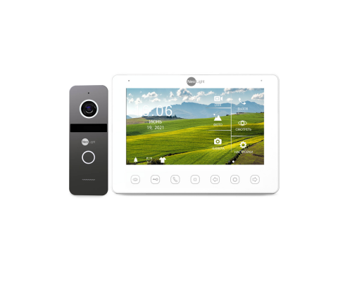 Комплект відеодомофона Neolight NeoKIT HD+ Graphite: відеодомофон 7" з детектором руху і 2 Мп відеопанель