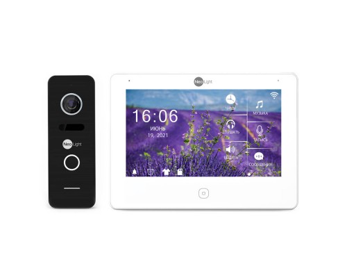 Комплект відеодомофона Neolight NeoKIT HD Pro Black: відеодомофон 7" з детектором руху і 2 Мп відеопанель