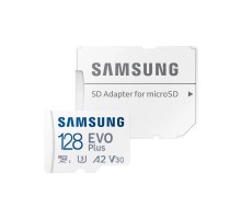 Карта пам'яті Samsung Evo Plus microSDXC 128GB UHS-I U3 V30 A2 + SD адаптер (MB-MC128KA/EU)