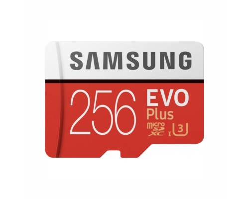 Карта пам'яті Samsung 256GB microSDXC C10 UHS-I U3 R100/W90MB/s Evo Plus V2 + SD адаптер