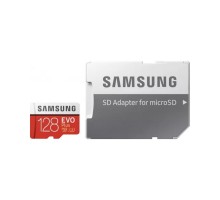 Карта памяти Samsung 128GB microSDXC C10 UHS-I U3 R100/W60MB/s Evo Plus V2 + SD адаптер / MB-MC128KA/RU