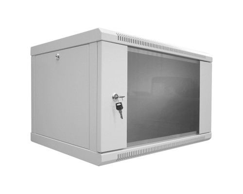 Шкаф серверный SteelNet 6U 600 x 350 для сетевого оборудования (стекло, серый)