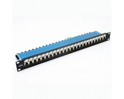 Патч-панель CMS 19" 24xRJ-45 FTP, кат. 6 з огранізатором кабелю