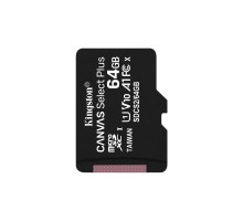 Карта памяти Kingston microSDXC 64GB Canvas Select Plus Class 10 UHS-I U1 V10 A1 (SDCS2/64GBSP)