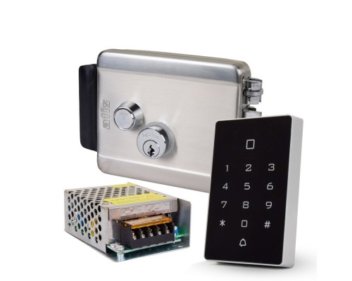 Комплект контроля доступа с кодовой клавиатурой ATIS AK-602B, блоком питания Full Energy BGM-123Pro 12 В / 3 А, электромеханическим замком ATIS Lock SS