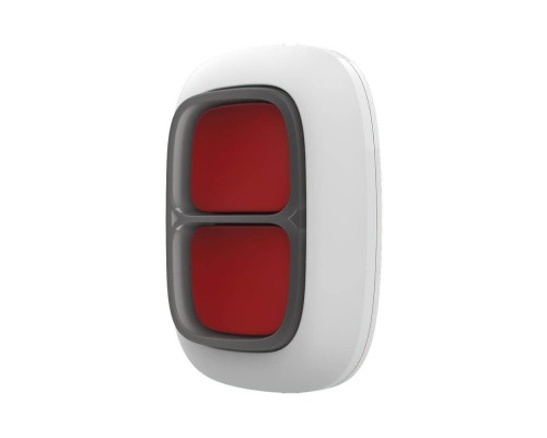 Бездротова екстрена кнопка Ajax DoubleButton white з захистом від випадкових натискань