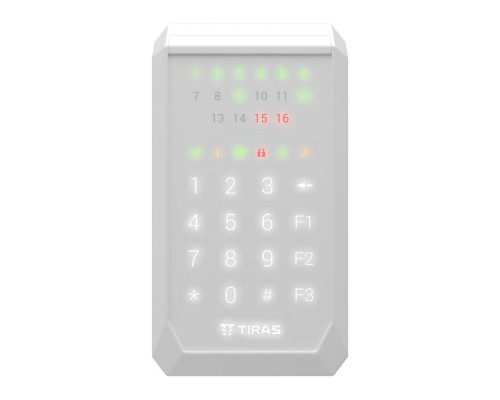Сенсорна клавіатура TIRAS Technologies K-PAD16+ (white) для керування охоронною системою Orion NOVA II