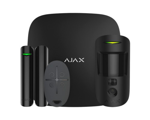 Комплект бездротової сигналізації Ajax StarterKit Cam Plus (8EU) UA black з фотоверифікацією тривог і підтримкою LTE