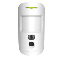 Бездротовий датчик руху Ajax MotionCam white (PhOD) з фотофіксацією по тривозі та за запитом