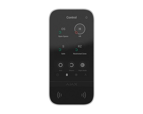 Клавіатура Ajax KeyPad TouchScreen white бездротова з сенсорним екраном