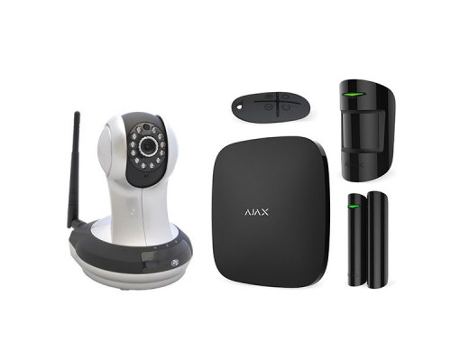 Комплект сигналізації Ajax StarterKit black + IP-відеокамера AI-361