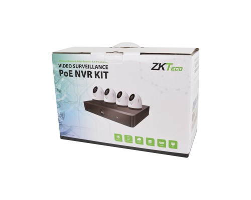 IP комплект відеоспостереження з 4 камерами ZKTeco KIT-8504NER-4P/4-BS855L11B