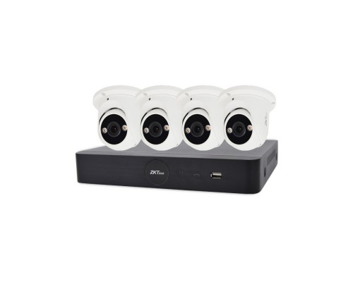 IP комплект видеонаблюдения с 4 камерами ZKTeco KIT-8504NER-4P/4- ES-852T11C-C