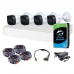 Комплект видеонаблюдения для улицы 4 Мп: видеорегистратор XVR5104C-I3, 4 камеры DH-HAC-HFW1400CP (2.8 мм), жесткий диск, блок питания, разветвитель питания, 4 BNC-power кабеля